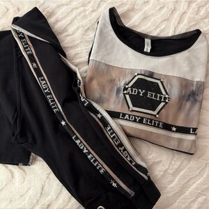 Black and Tan embellished Pantsuit